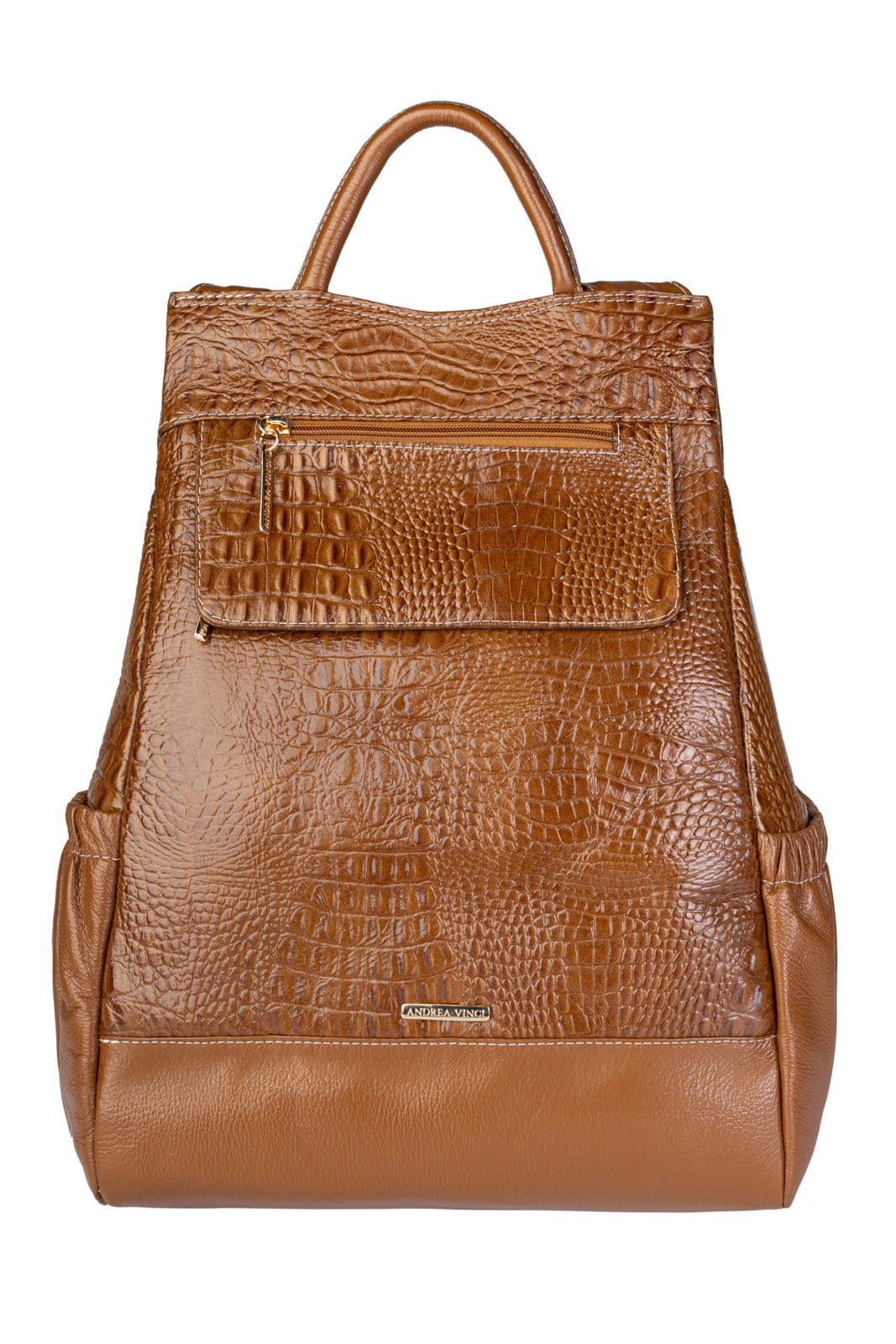 Mochila Andrea Vinci Antifurto De Couro Croco Suelen