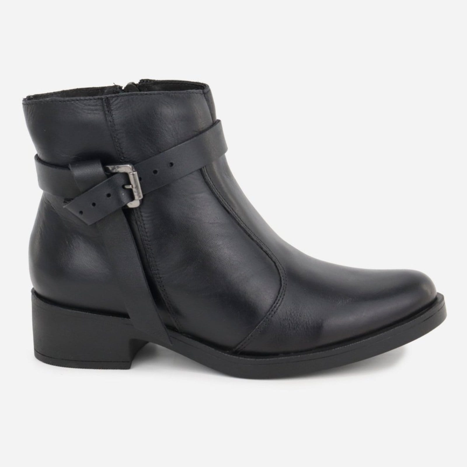 Vista 2 Bota Maria Paua Store Feminina Couro Cano Curto Casual Conforto Dia A Dia MARIA PAULA preto