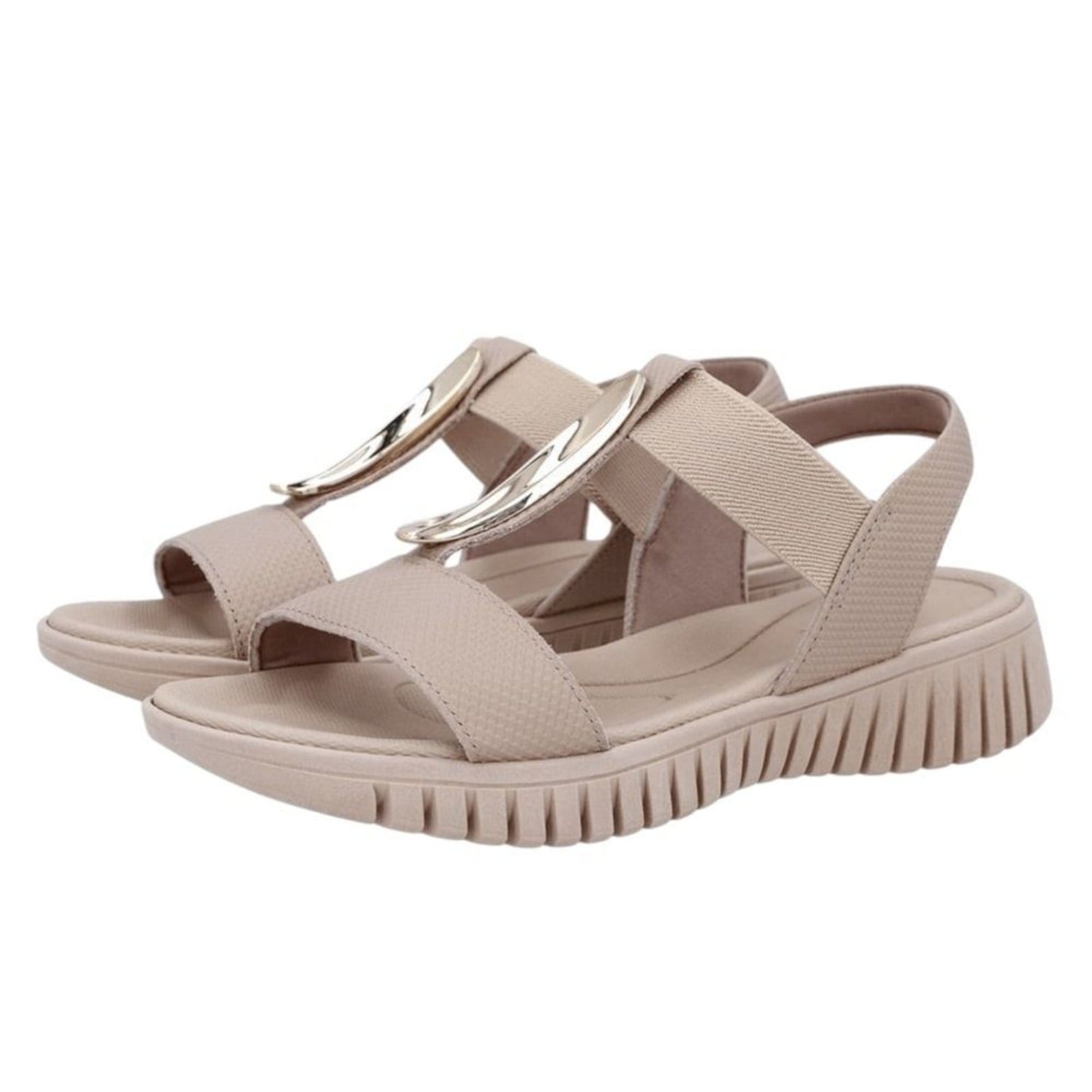 Vista 2 Sandália Usaflex Enfeite Dourado Feminina Usaflex nude