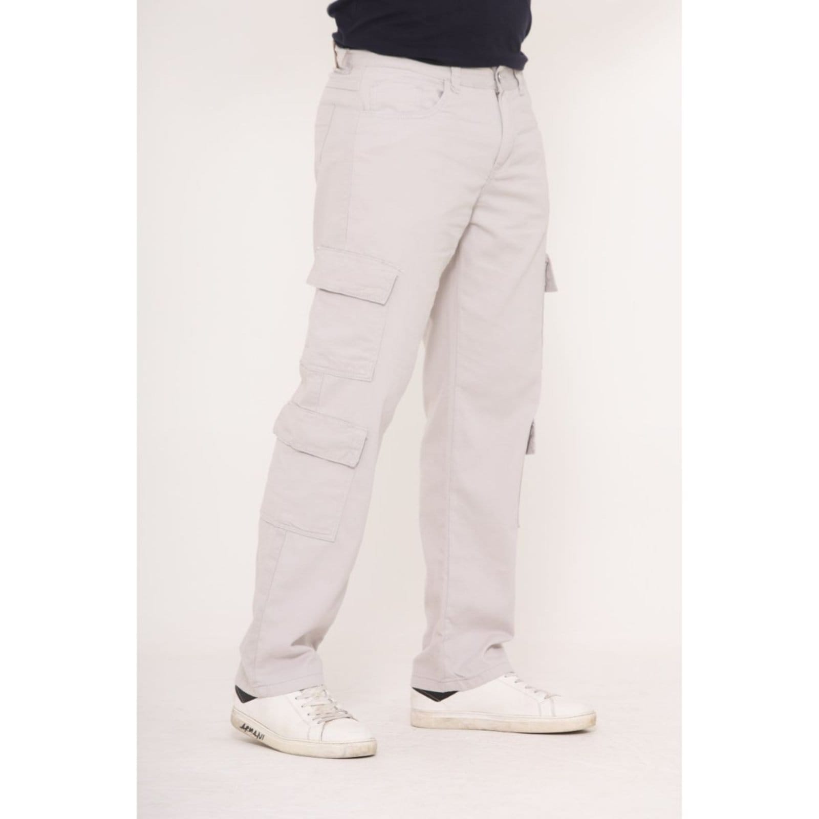 Calça Cargo 4 Bolsos Laterais Jeans Loka Masculina Sarja