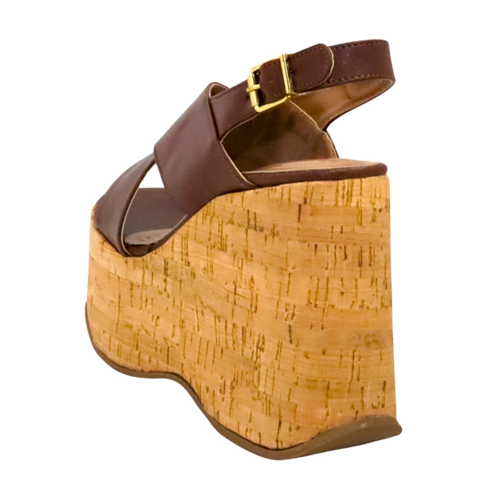 Vista 2 Sandália Feminino Anabela Flor Da Pele Cortiça Plataforma 182175 Floter Cacau Flor da Pele marrom