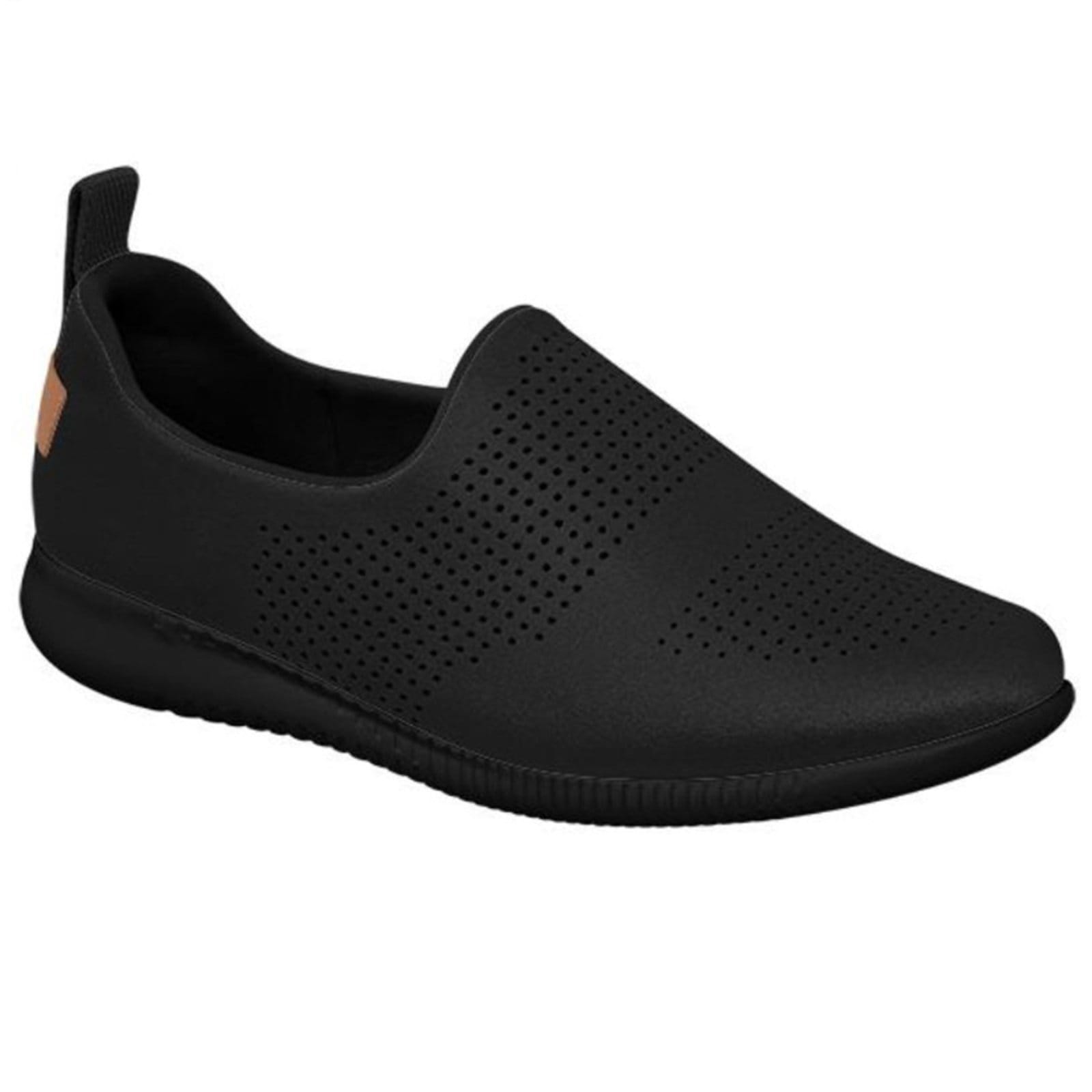 Tênis Moda Feminino Casual Usaflex Slip On Muito Confortavel Sola Preta