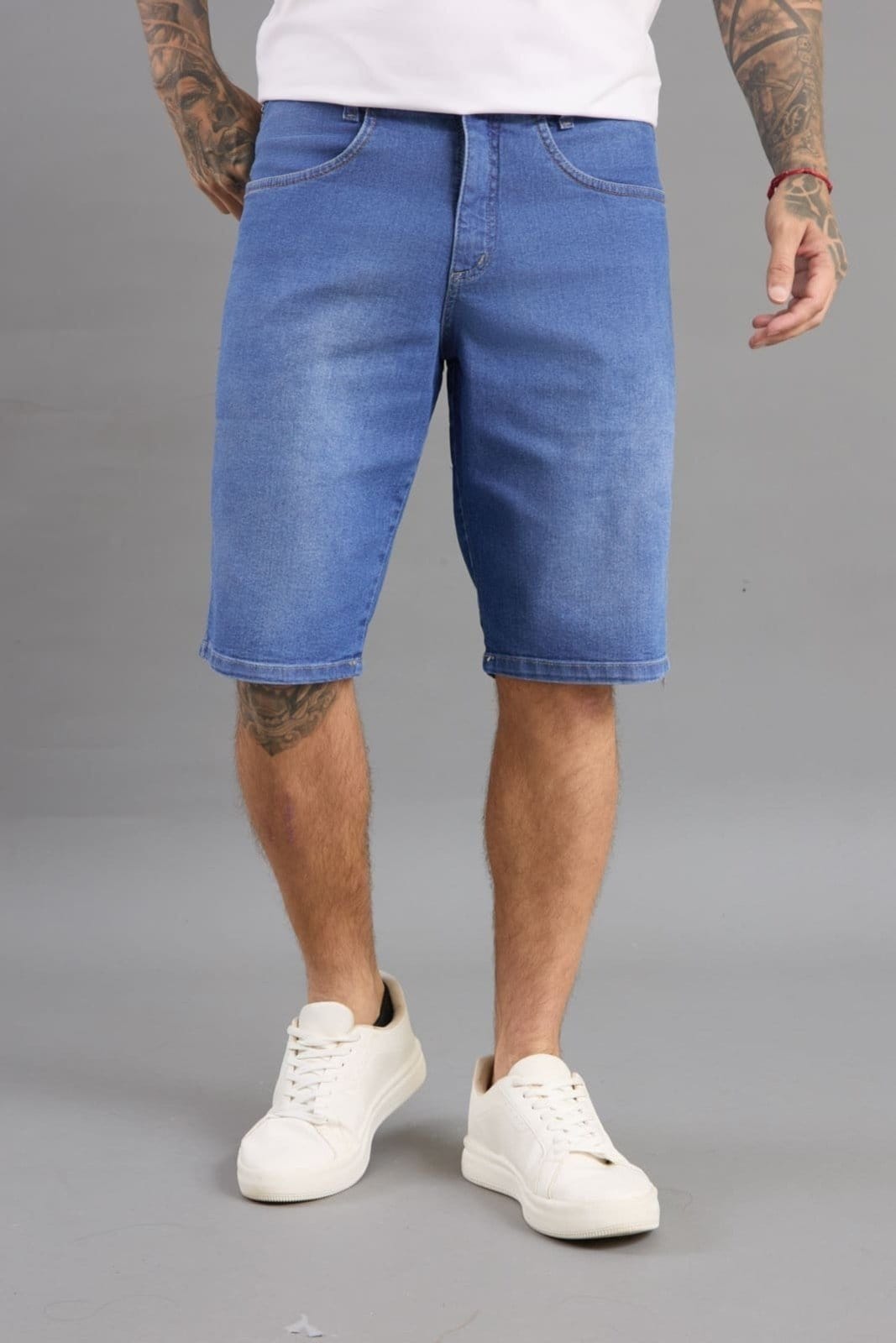 Bermuda Jeans Masculina Slim Fit Básica Lemier Collection