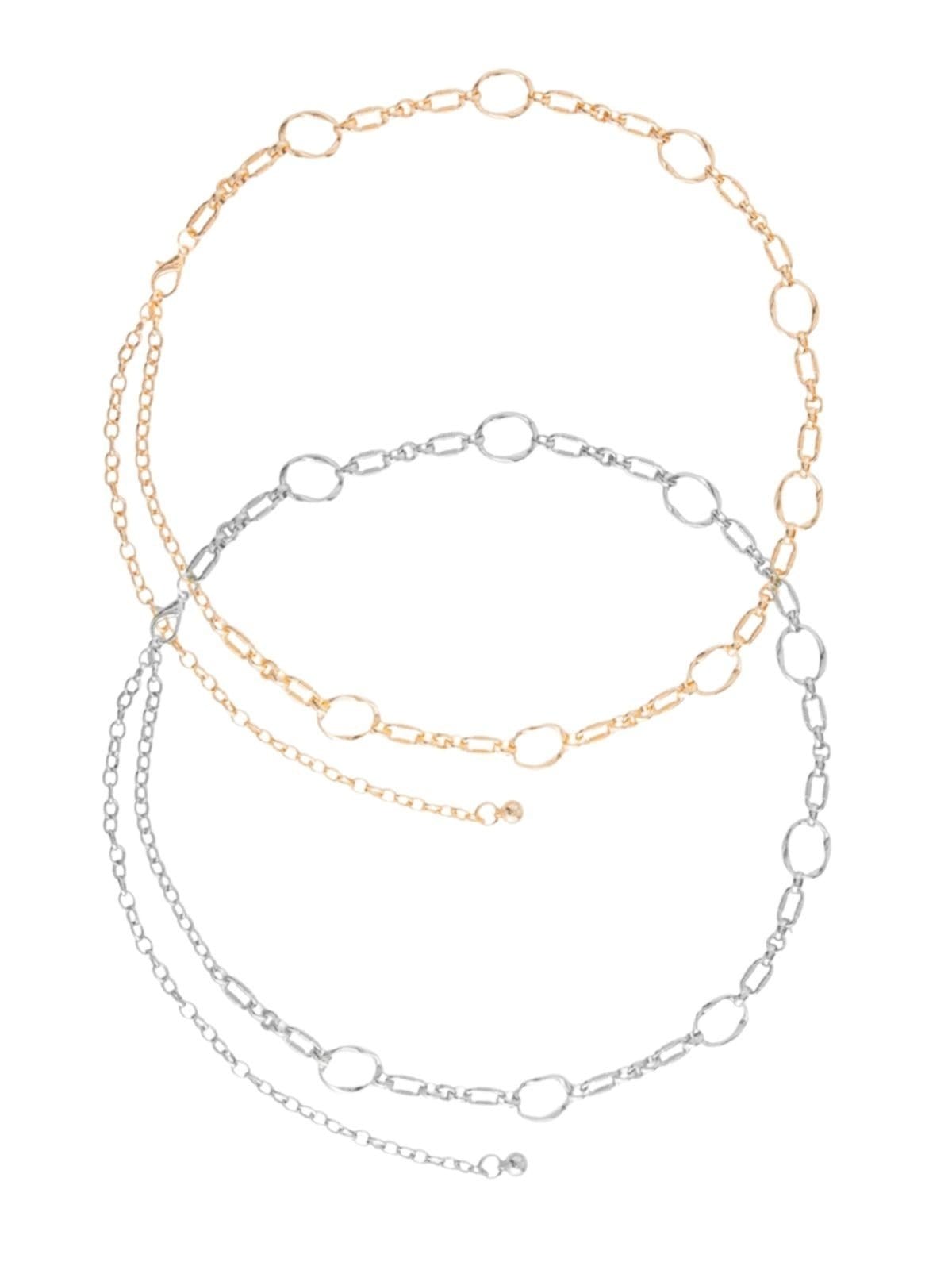 Vista principal Cinto Via Lessa Goya Corrente Elos Prateado Via Lessa prata