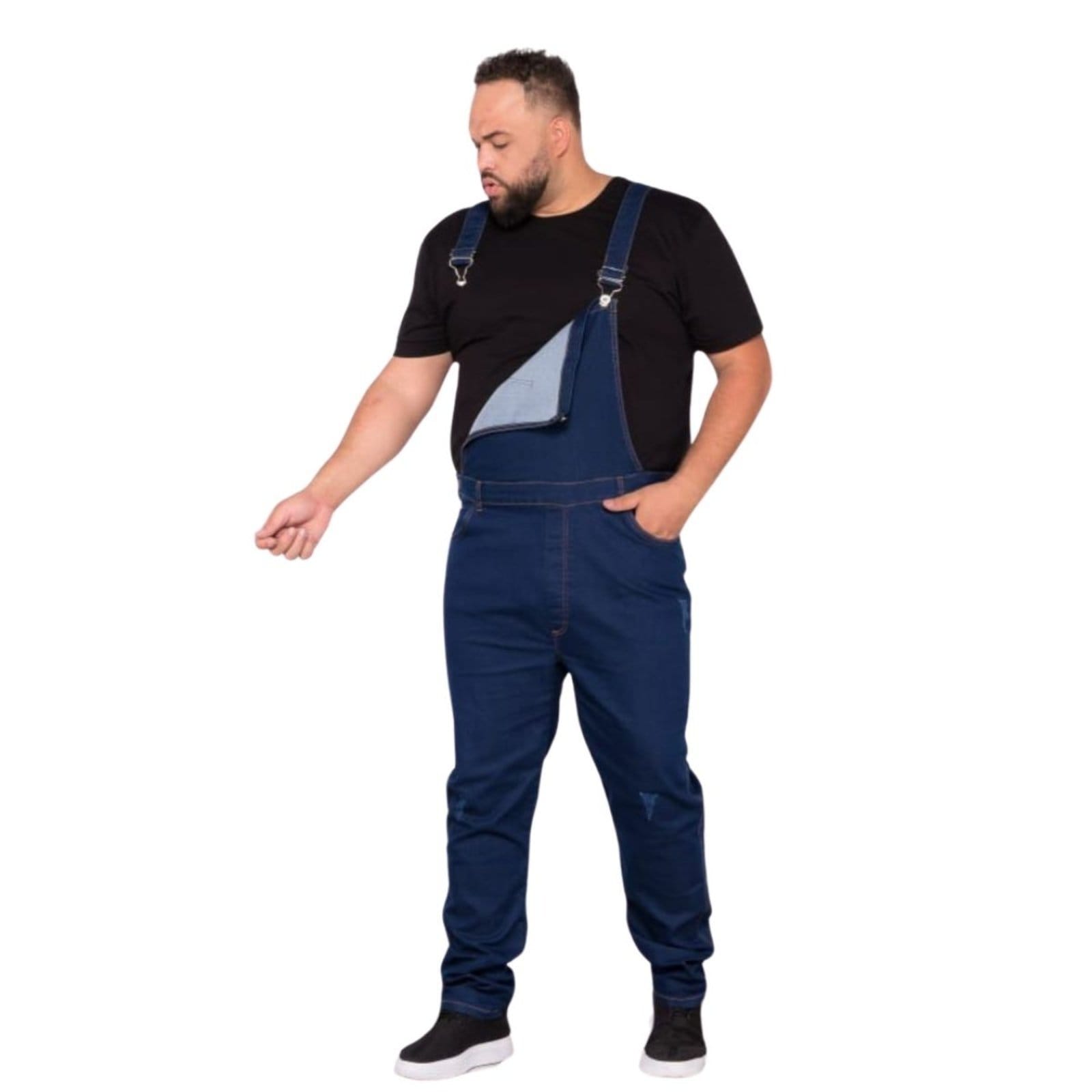 Macacão Jardineira Masculino ão Plus Size