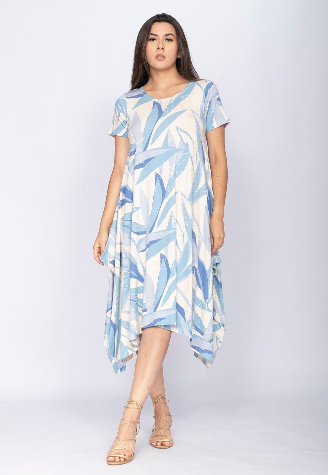 Vista 2 Vestido CabanaFree Saruel Malha Manga Curta Estampa Selvagem Blue Cabanafree azul/estampado blue