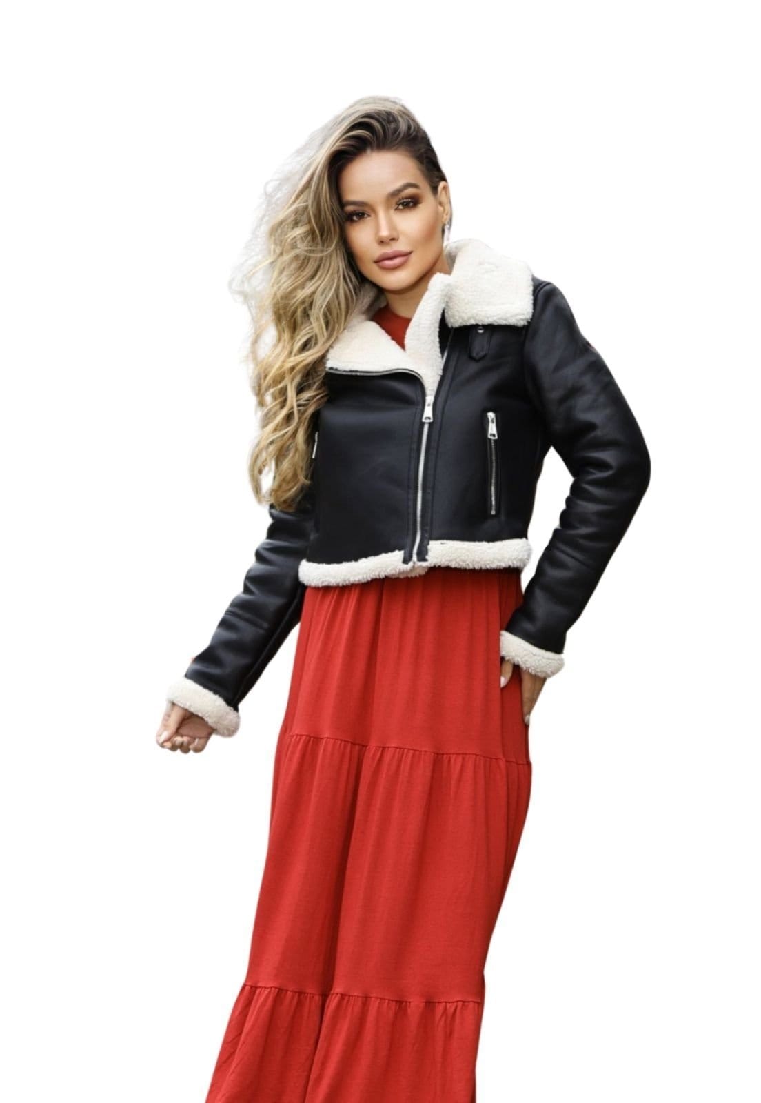 Jaqueta Premium Forrada P.U. Slim Sherpa Inverno Elegante Berlim - 2