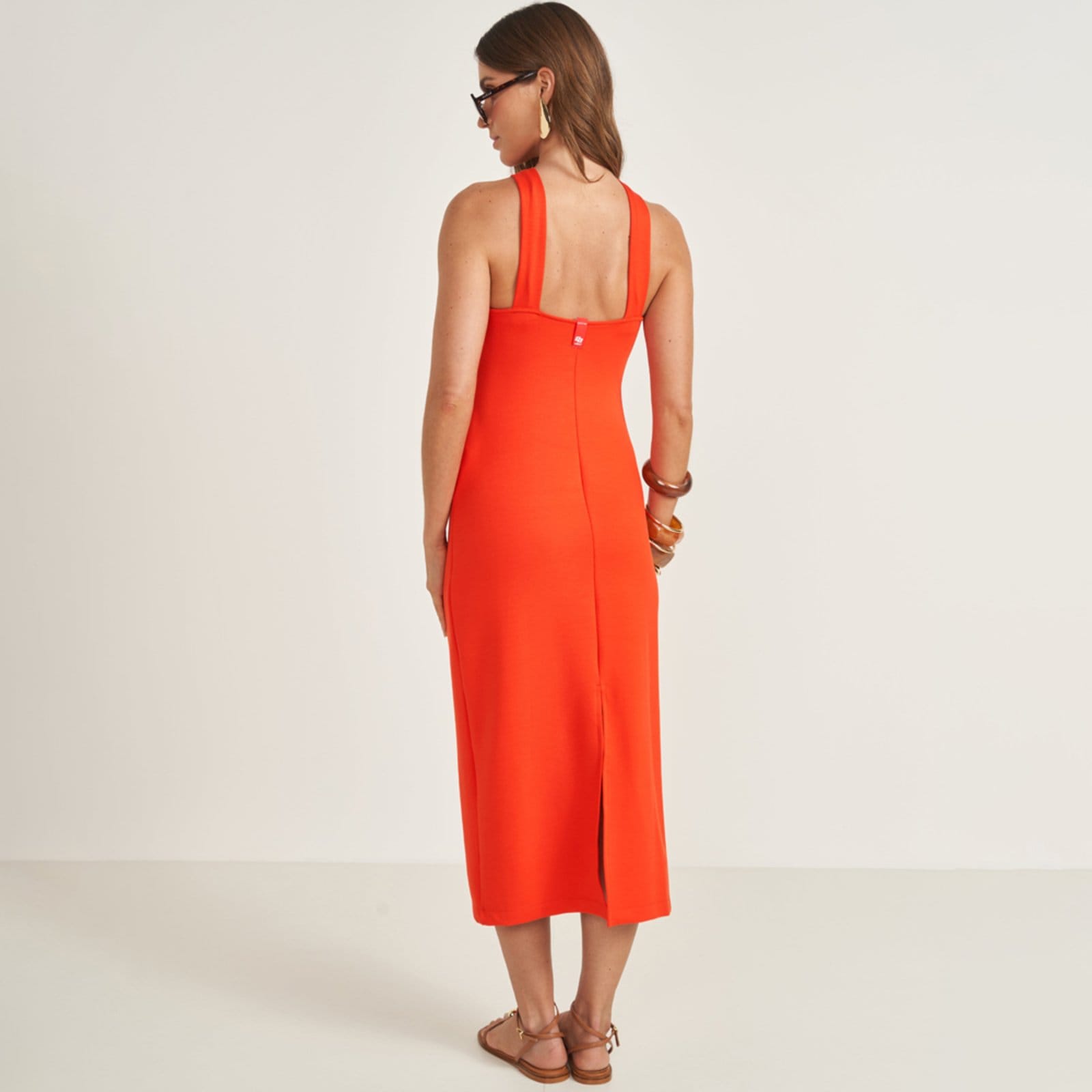 Vista 2 Vestido Mid Colcci Cross Ve26 Feminino Colcci vermelho