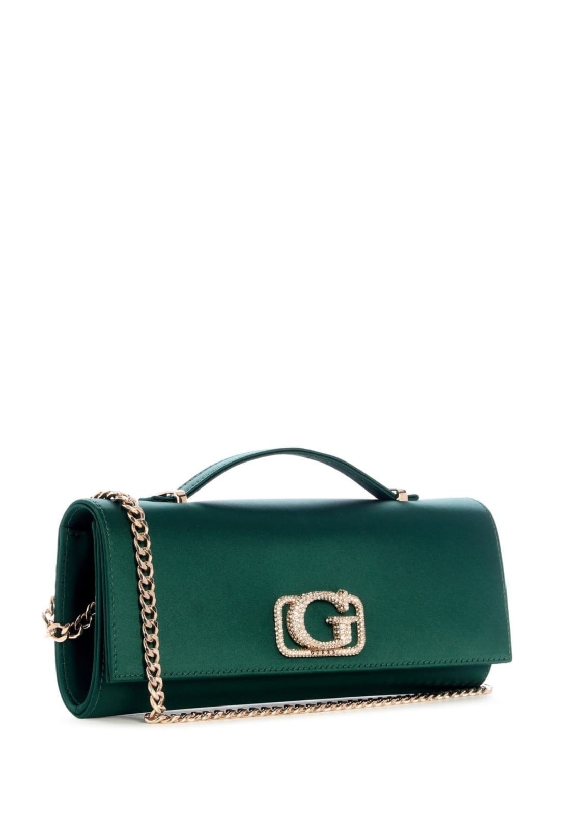 Vista 2 Bolsa Guess Zalina Top Handle Clutch Guess verde