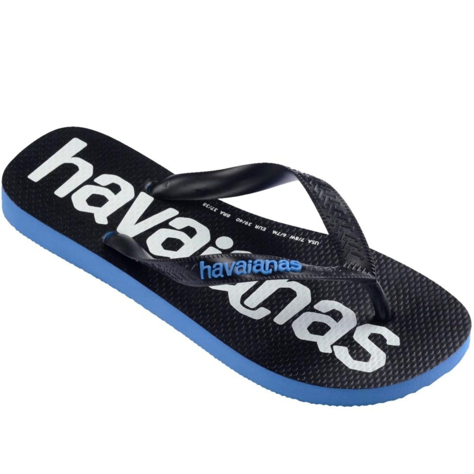 Vista 2 Chinelo Masculino Havaianas Logomania2 Fc Azul/Preto Incolor Havaianas incolor azul