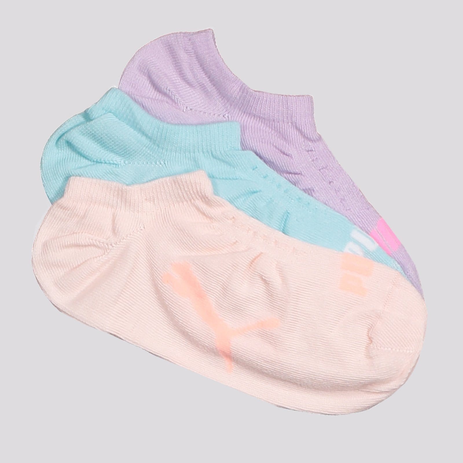 Vista principal Kit Meia Puma Sapatilha 3 Pares Feminina Lilás Azu Puma azul