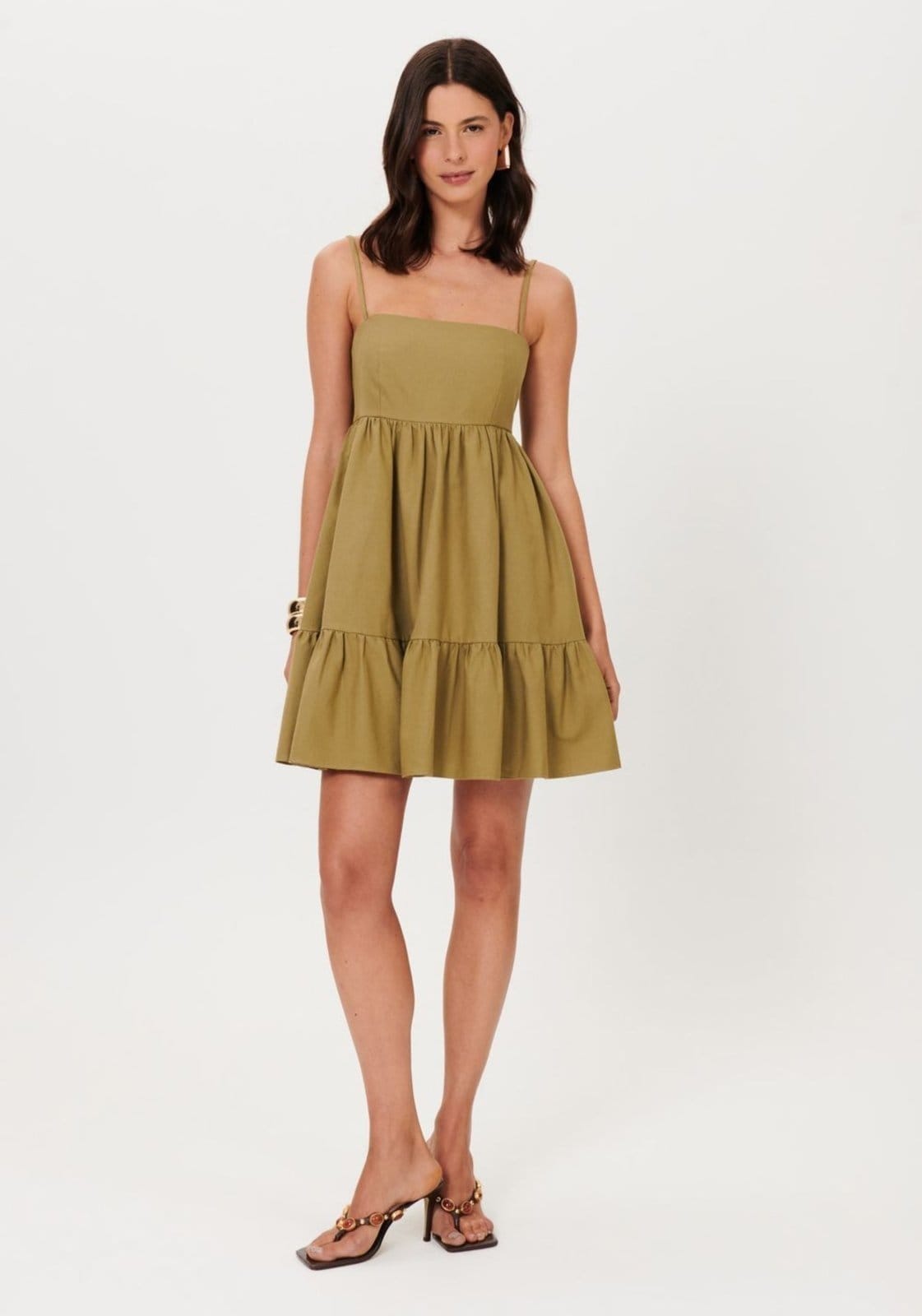 Vestido Curto De Alças Decote Reto