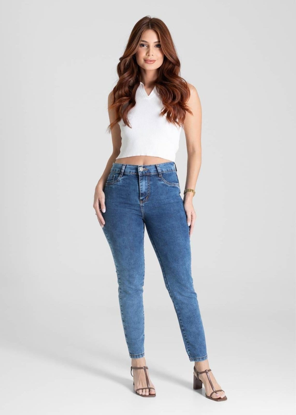 Vista 2 Calça Jeans Sawary Cigarrete - 281625 Sawary azul