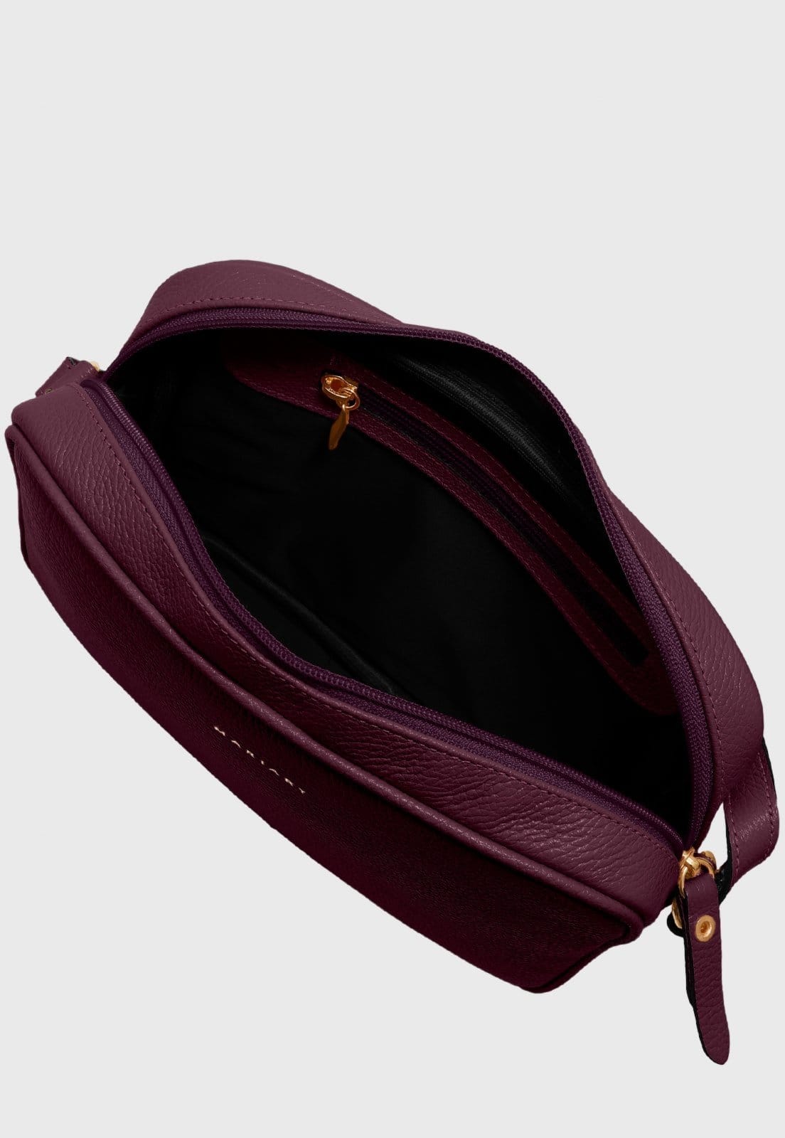 Vista 2 Bolsa Transversal Couro Mariart Maxi Jeri Rubi Mariart vinho