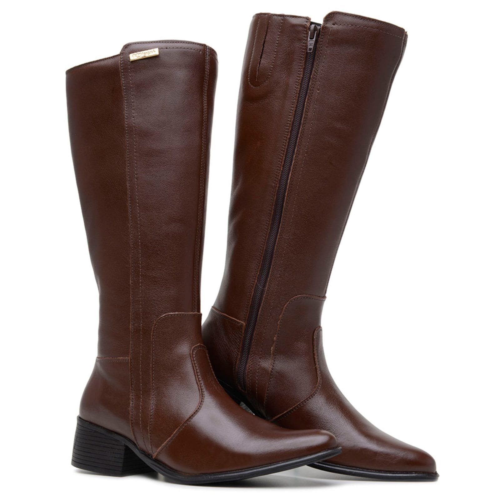 Vista 2 Bota Montaria Mr. Gutt Salto Grosso de Couro Chocolate Mr. Gutt marrom
