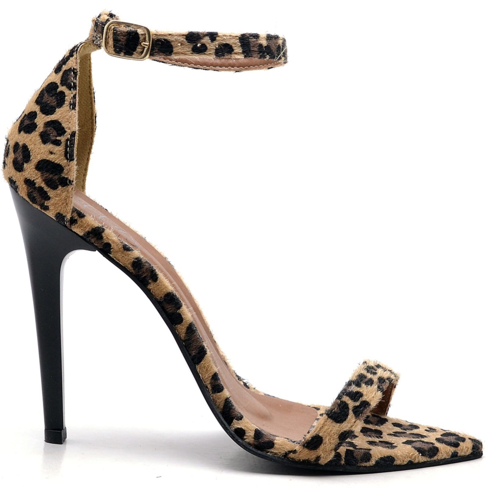 Sandália Bico Folha Salto Alto Fino Tiras Finas Pelo Ella's - 2