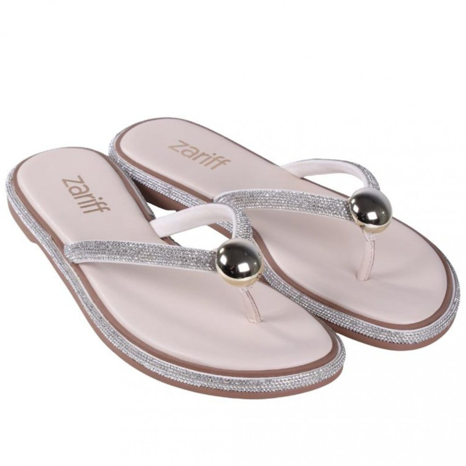 Vista 2 Chinelo Rasteiro Feminino Zariff 1931-61 Zariff Off-white Zariff off-white white