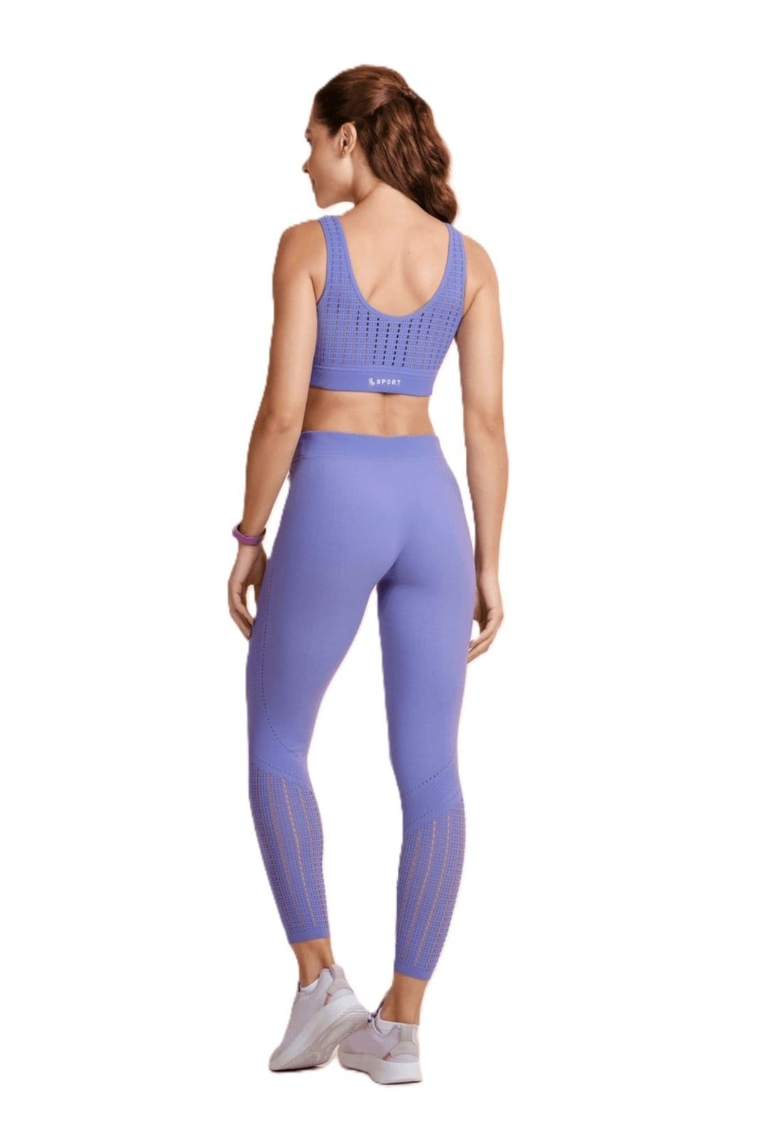Vista 2 Calça Legging Energy Raschel Lupo Violeta Lupo preto violeta