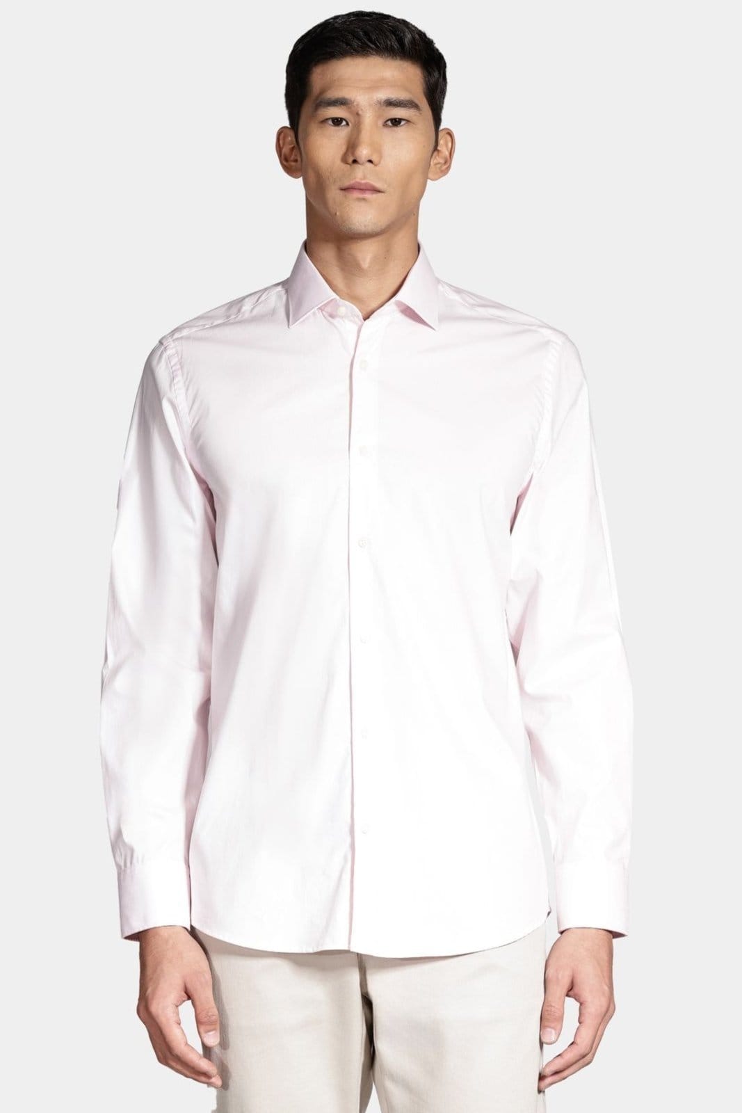 Camisa Slim Social Com Elastano Rosa