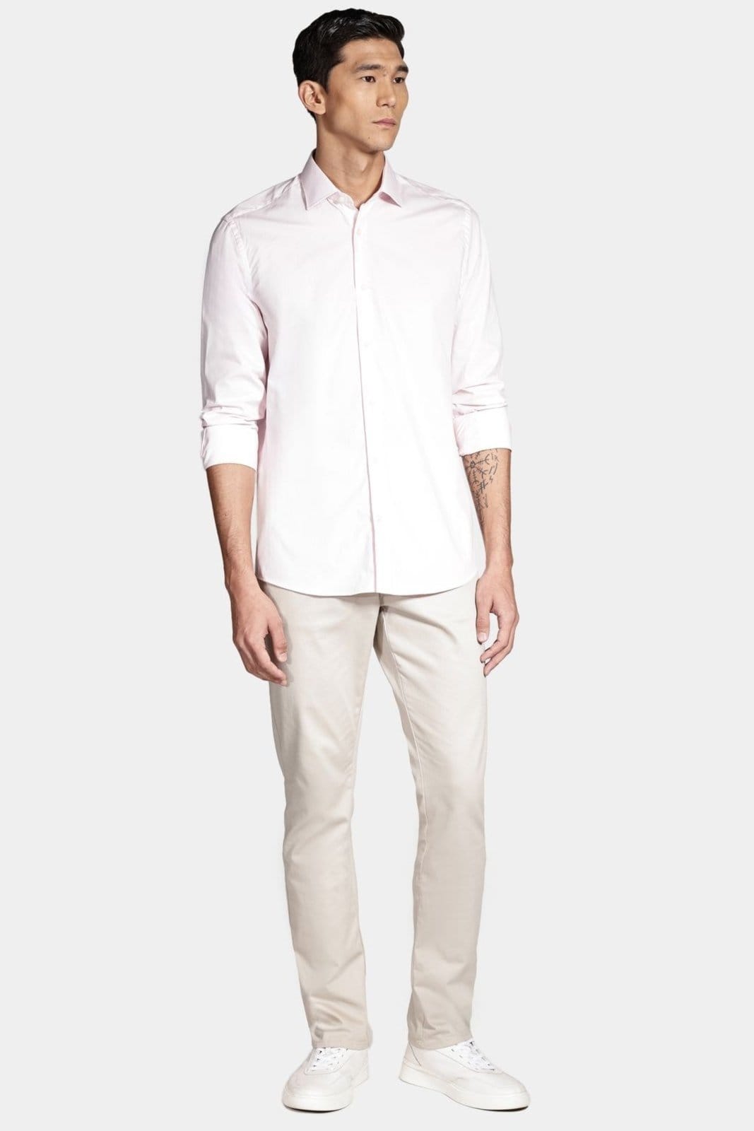 Vista 2 Camisa Slim Social Com Elastano Rosa Aramis incolor rosa