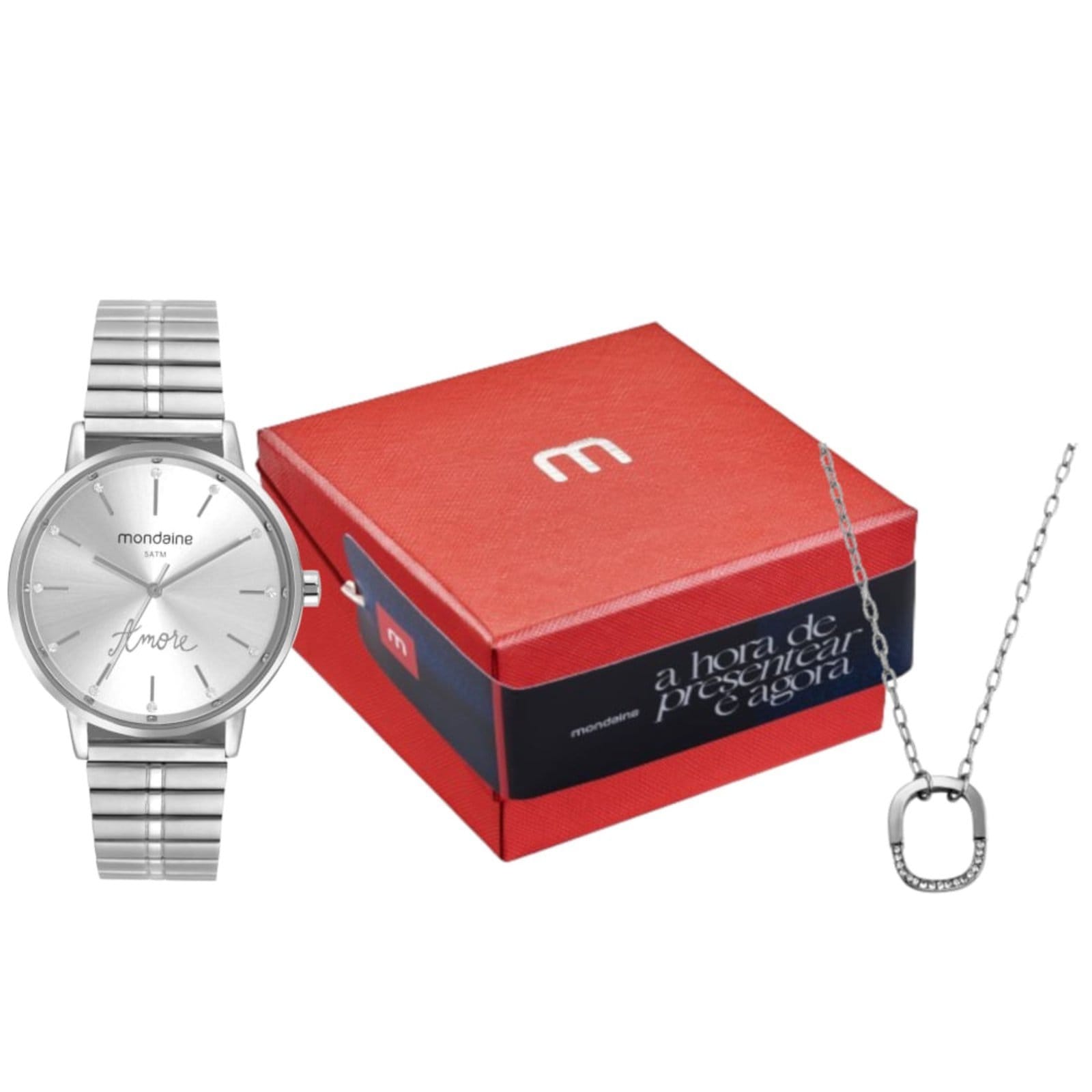 Kit Relógio Feminino Cristais Com Colar