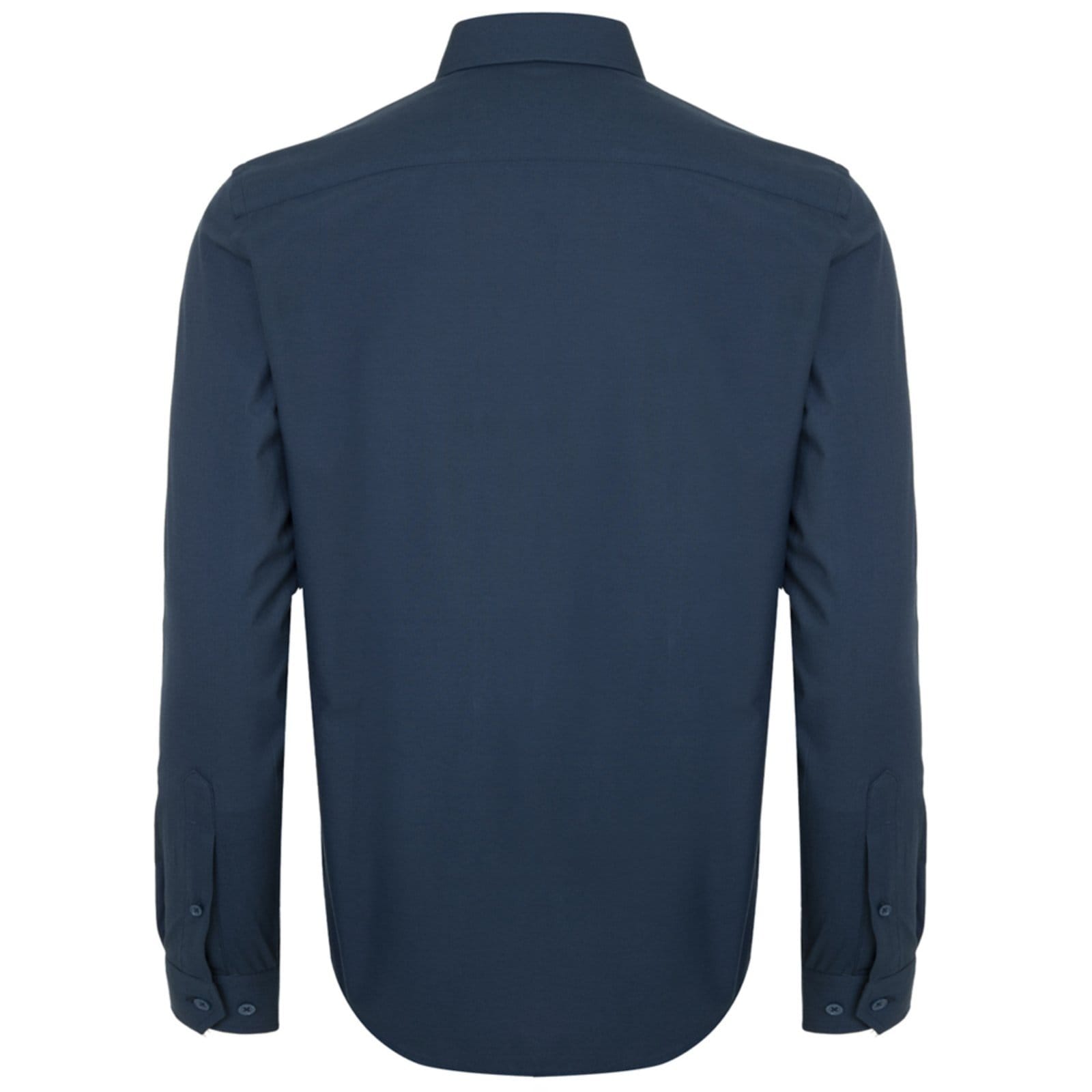 Vista 2 Camisa Individual Slim Lisa Pr26 Marinho Masculino Individual azul marinho