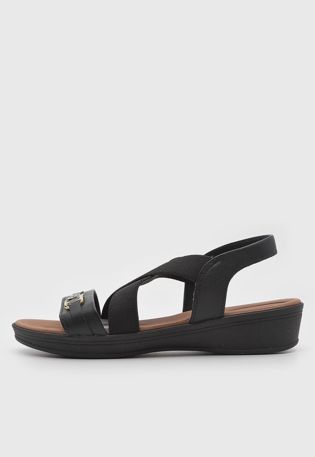 Sandália Feminina Usaflex Anabela Baixa Preta