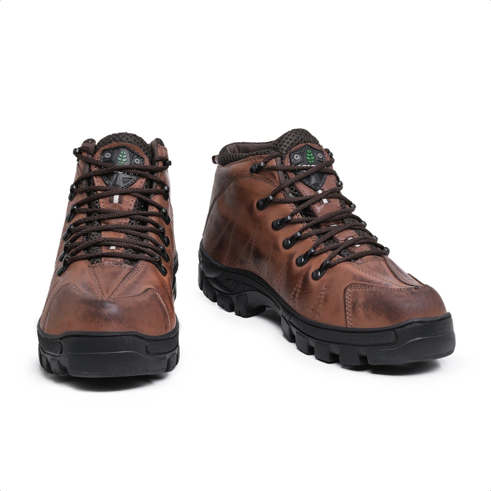 Vista 2 Coturno Masculino Accona Em Couro Havana Manchado 7000LM Accona marrom