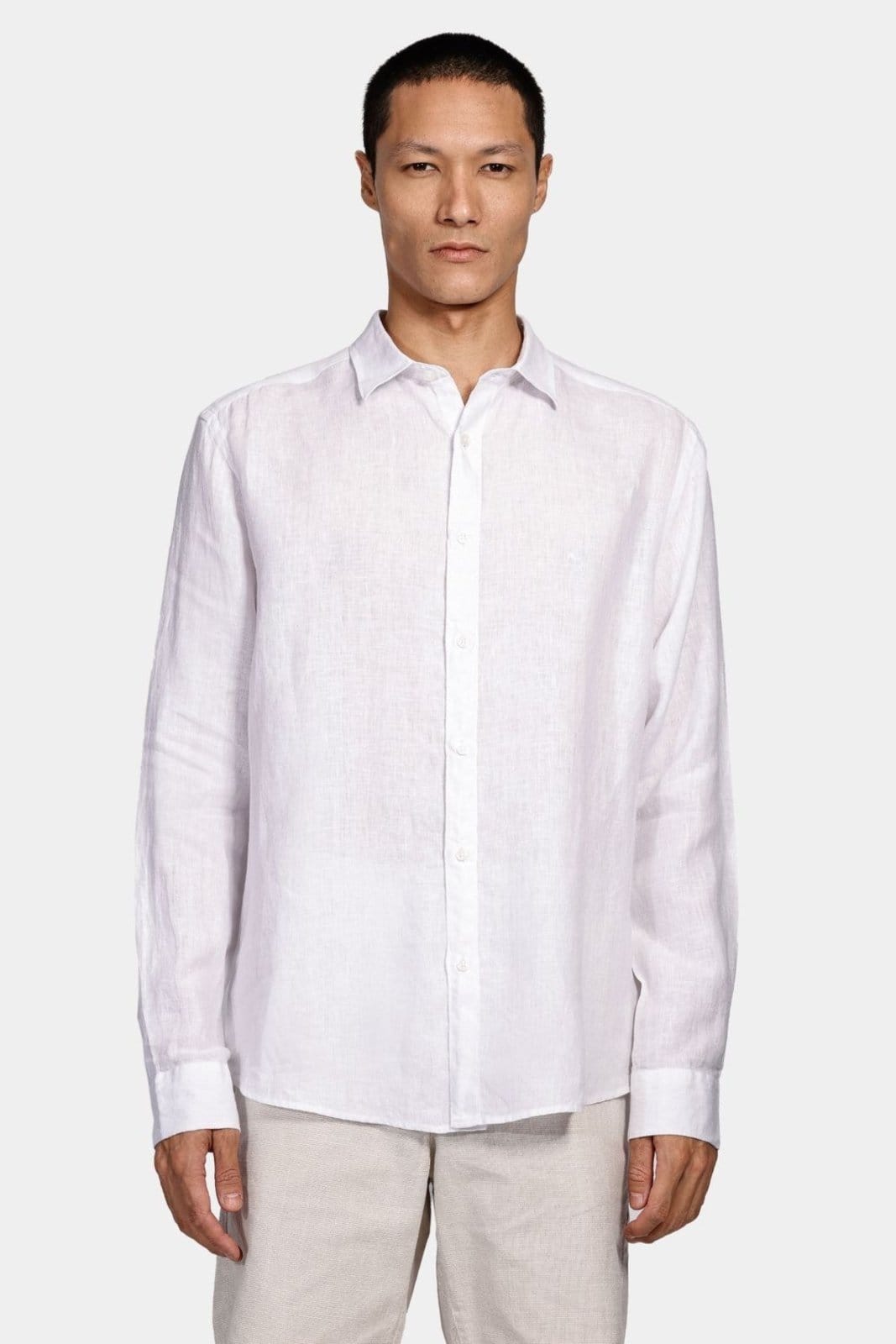 Camisa Aramis Manga Longa Slim Linho Irlandês Branco