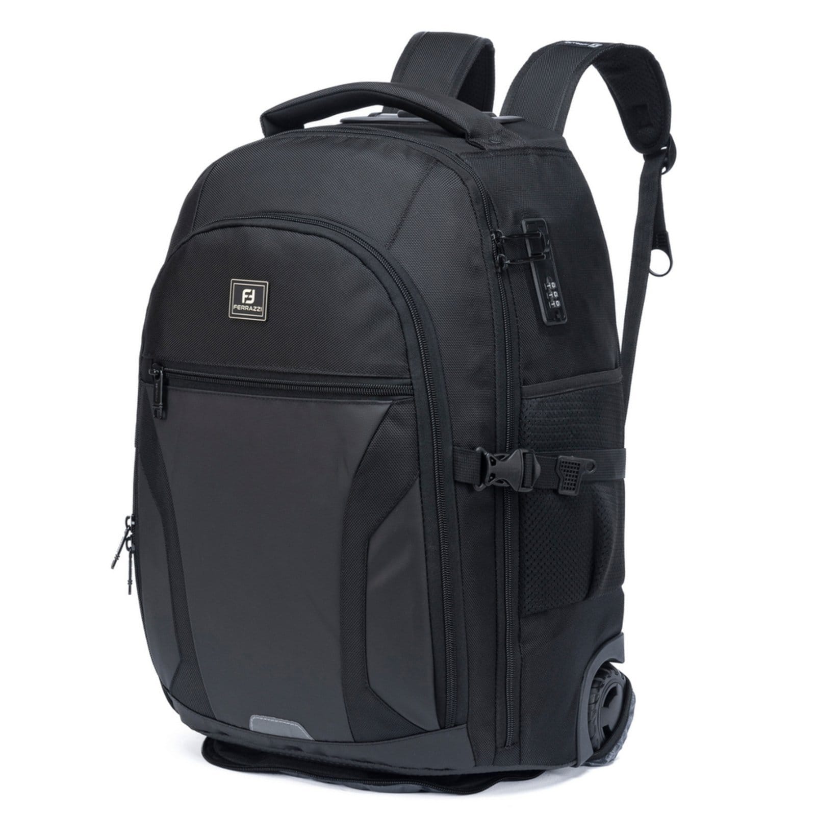 Vista 2 Mochila Ferrazzi Executiva Rodas Antifurto Reforçada Viagem Ferrazzi preto