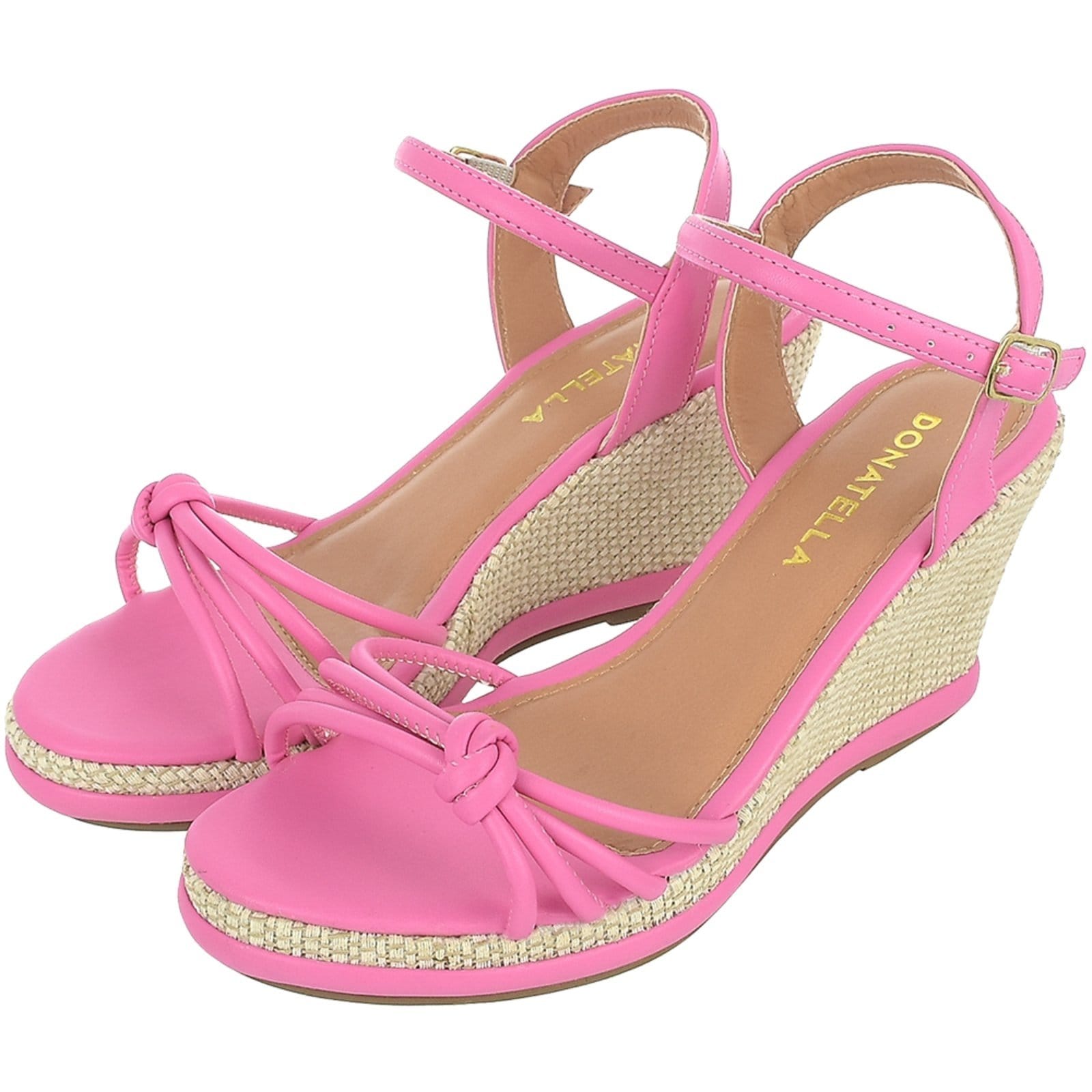 Sandália Anabela Feminina Plataforma CM Calçados Macia Juta Tira Nó Verão Colorida Azaleia