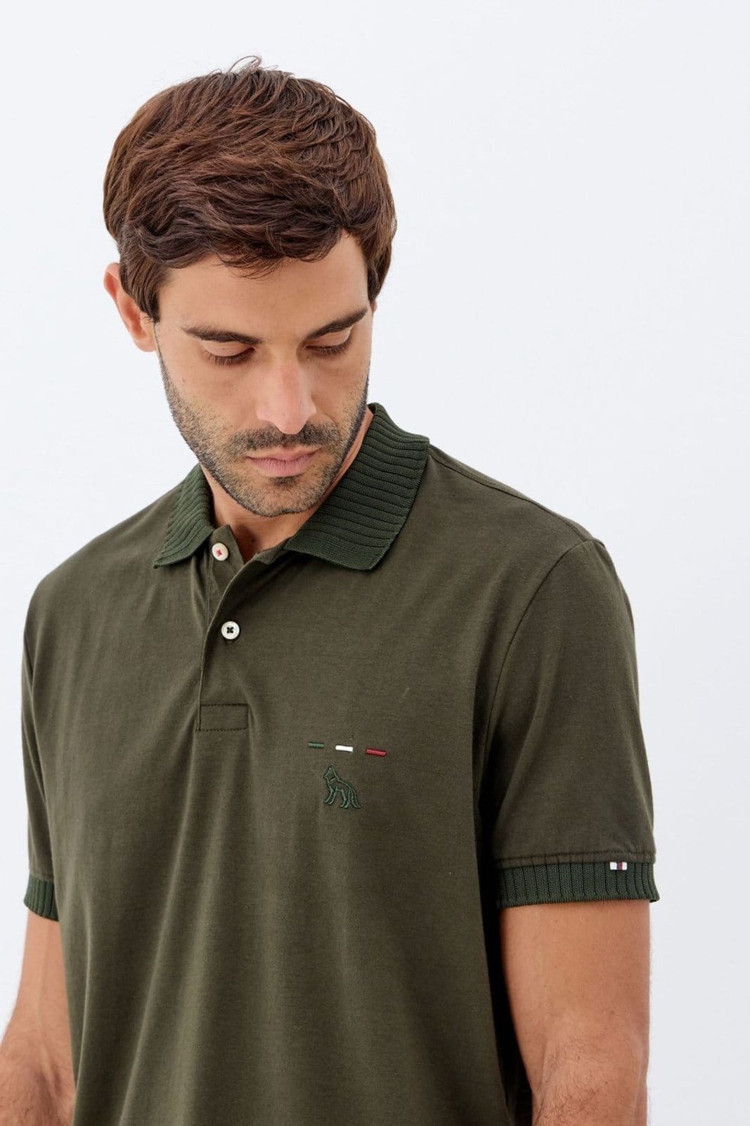 Polo Gola Texture Masculina Acostamento