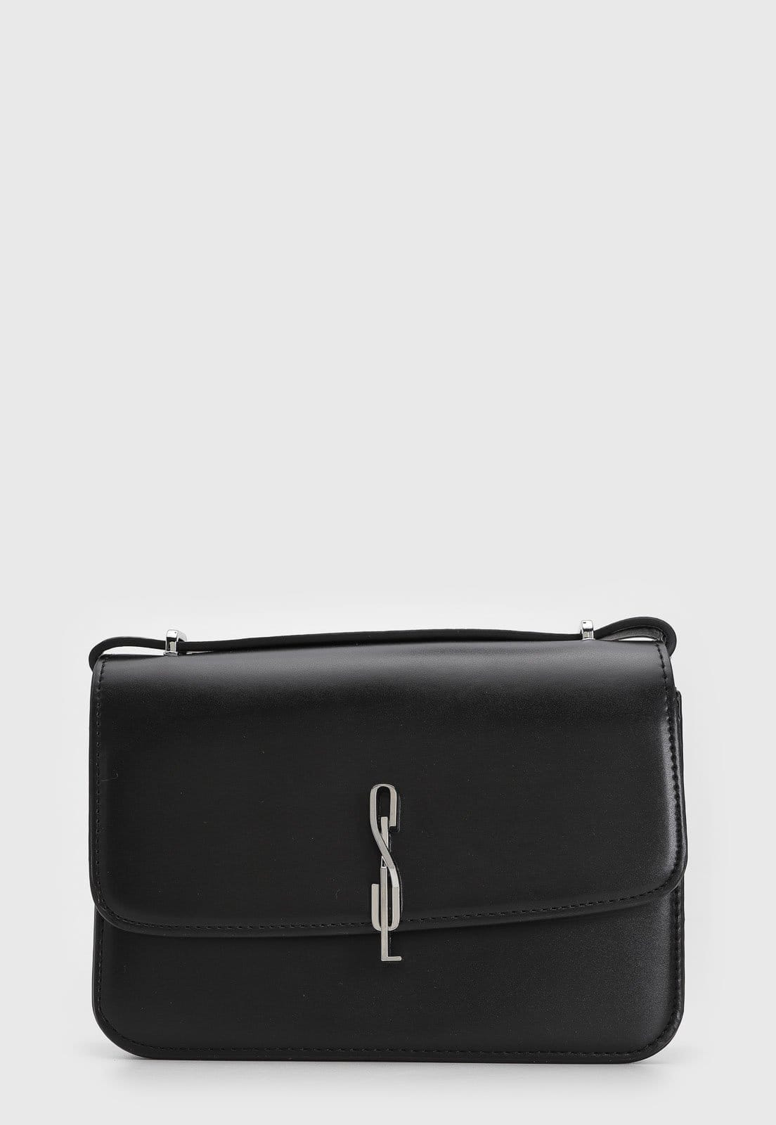 Bolsa Tiracolo Santa Lolla Logo Preta