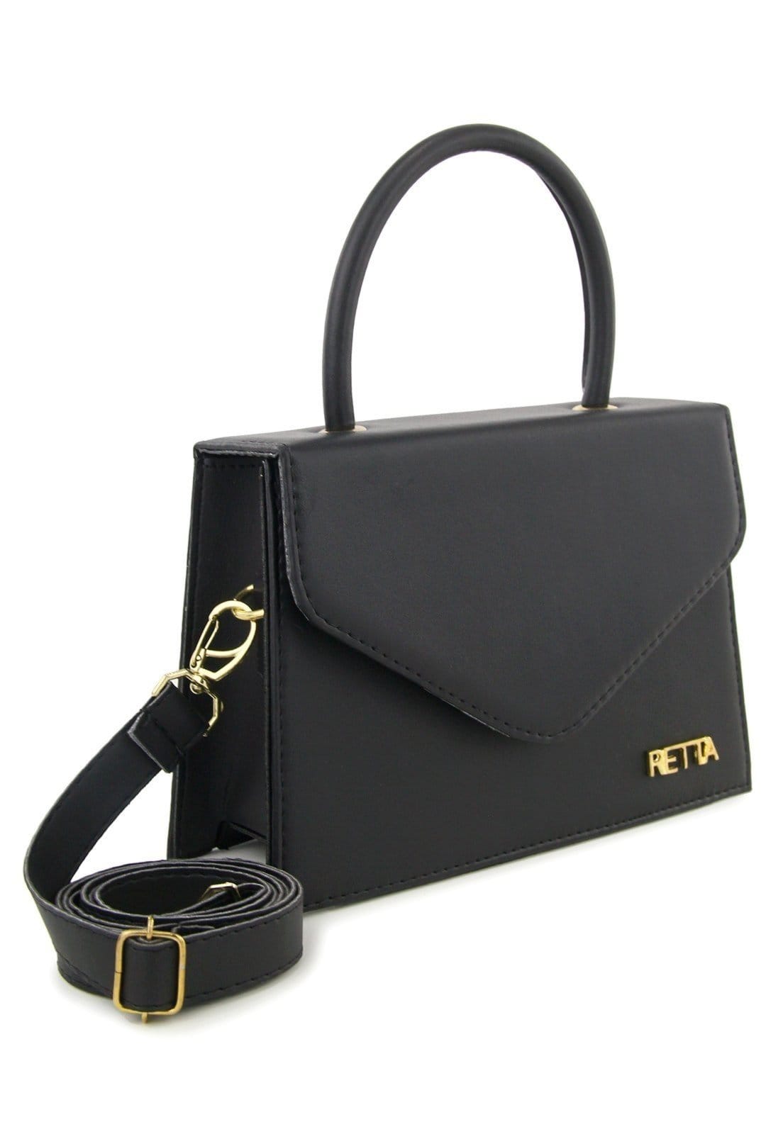 Vista 2 Bolsa feminina Retta Lisa Mão e Transversal Preta Retta Shoes preto