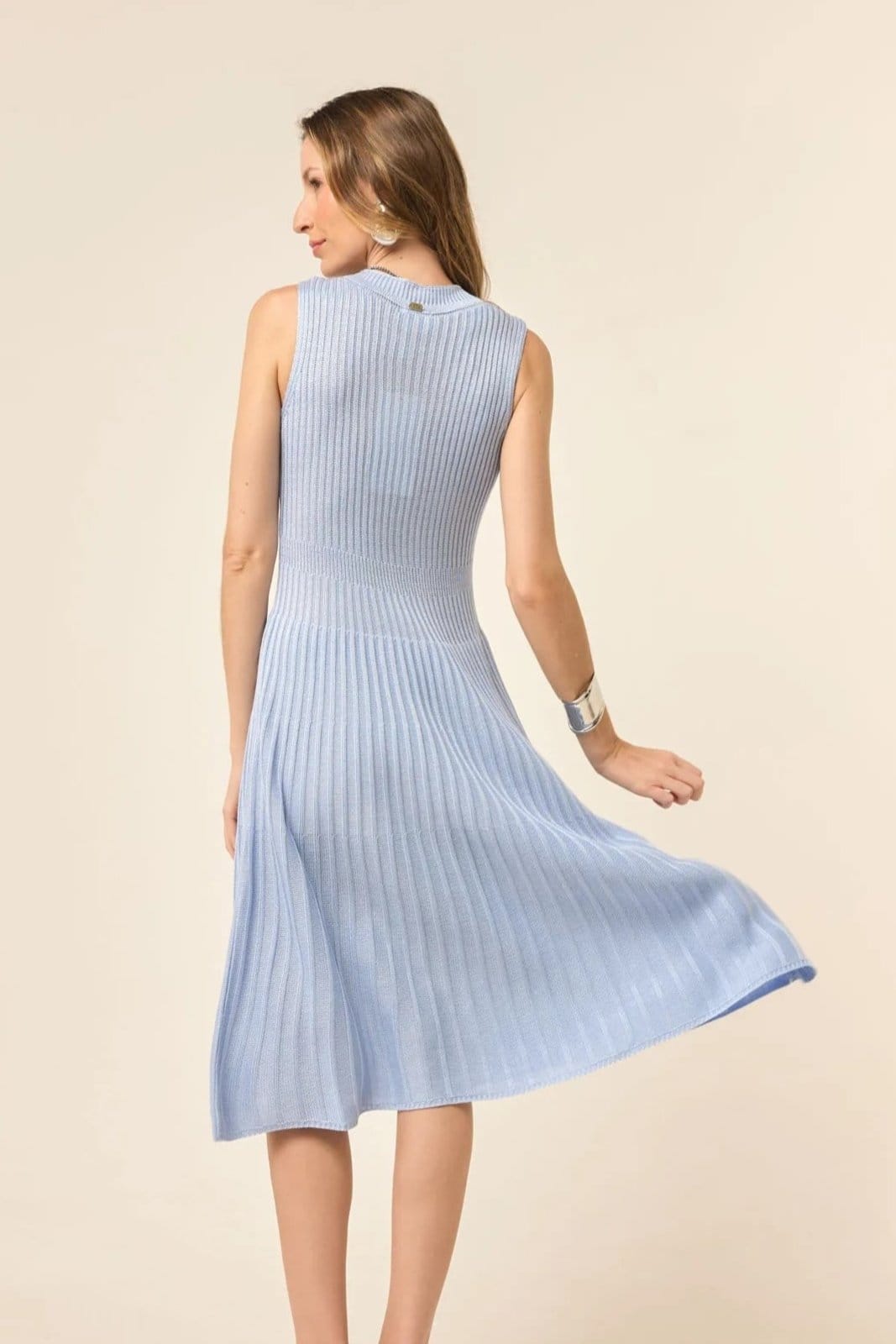 Vista 2 Vestido em Tricot Fabi Serenity VIC BRAND azul