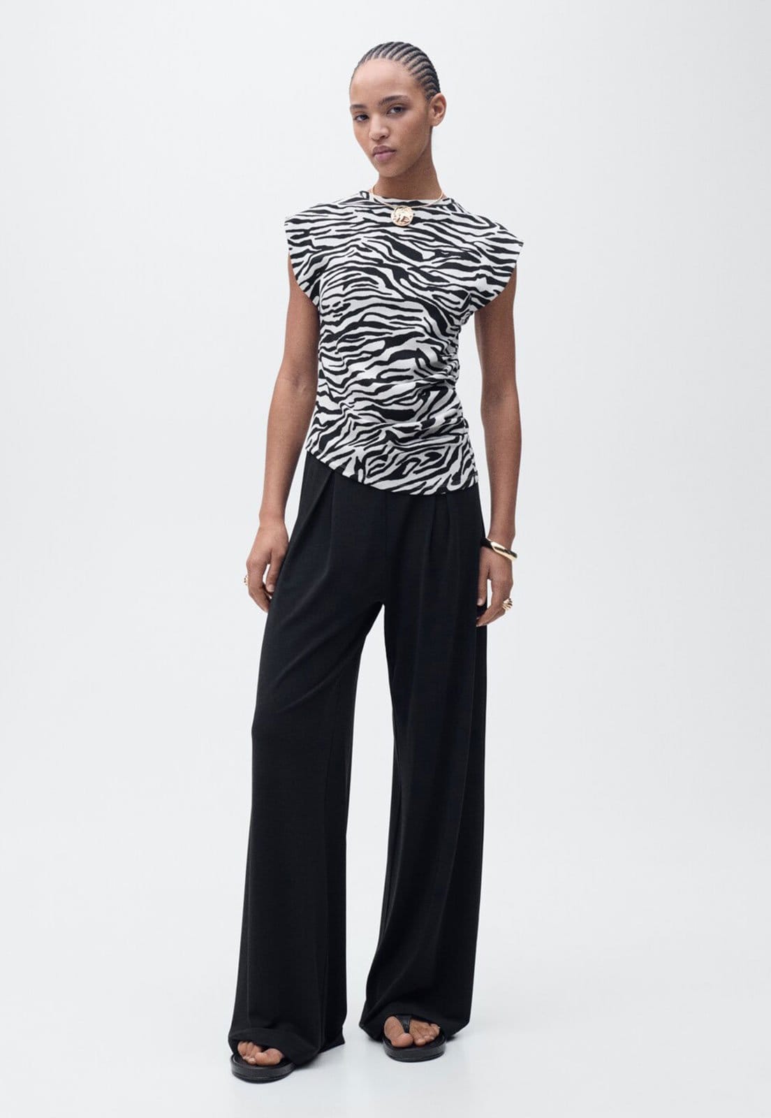 Vista 2 Camiseta Mango Slim Irma Off-White Mango off-white white