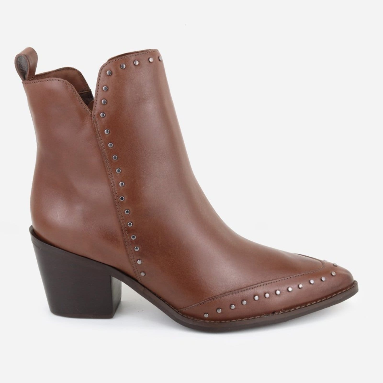 Vista 2 Bota Texana Country Western Cravo Em Couro Feminina Bico Fino Maria Paula Cedro MARIA PAULA café