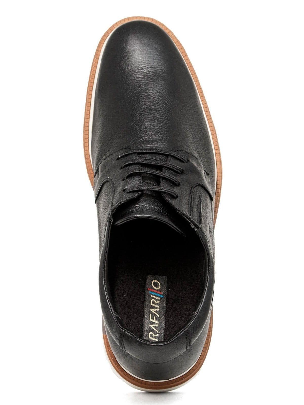 Vista 2 Sapato Social Masculino Rafarillo Alth Aumenta Altura 7cm Couro Conforto Cadarço Rafarillo preto