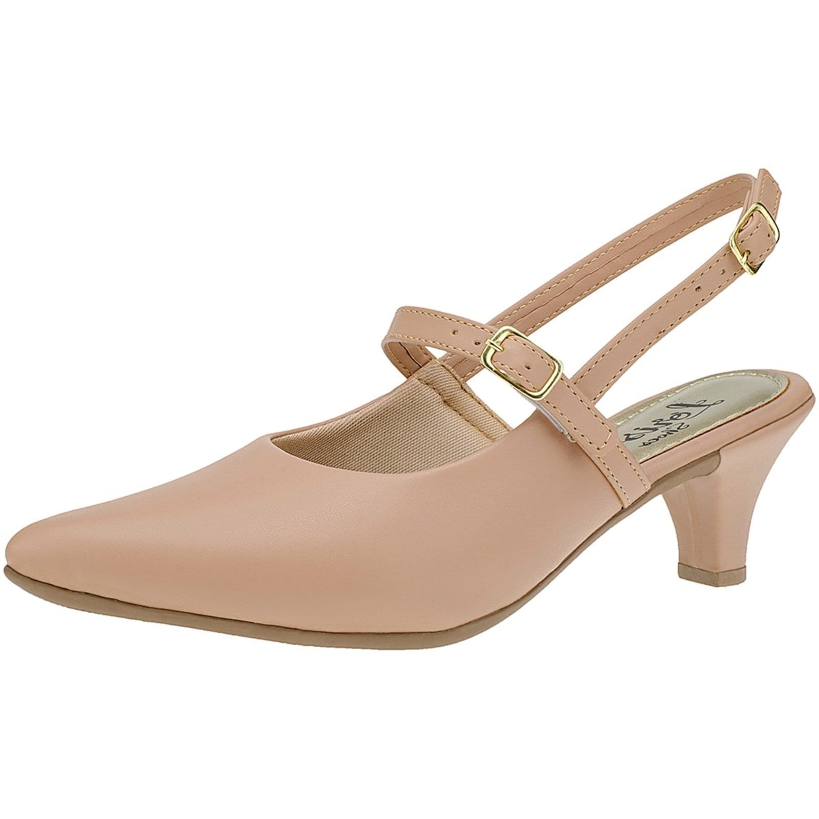 Sapato Feminino Lóris Shoes Scarpin Salto Baixo Fino Sapato SlingBack Retrô Clássico 20501