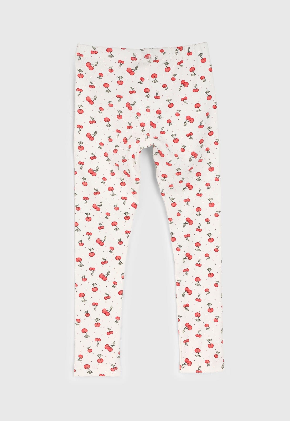 Vista 2 Infantil - Calça Legging Hering Estampa Cereja Fundo Hering Kids branco
