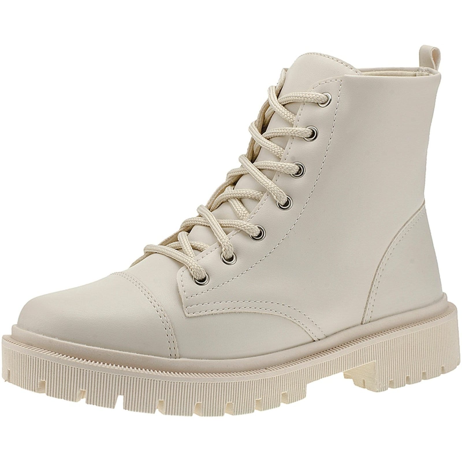 Bota Lóris Shoes Coturno Feminino Sola Tratorada Confortável Moda Militar Cano Curto Plataforma 5001
