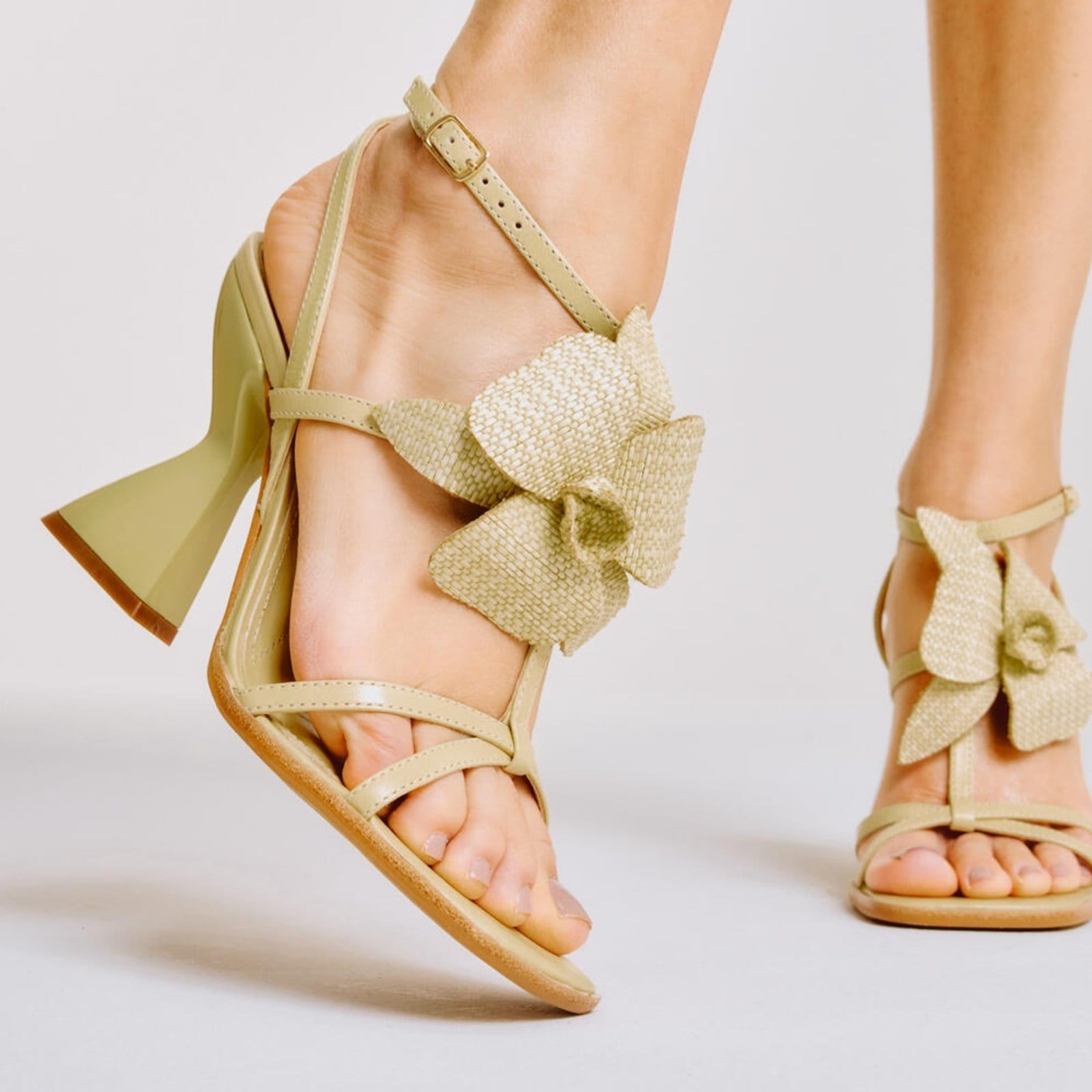 Vista 2 Sandália Couro Salto Alto Cecconello 2718009-2 Cecconello verde