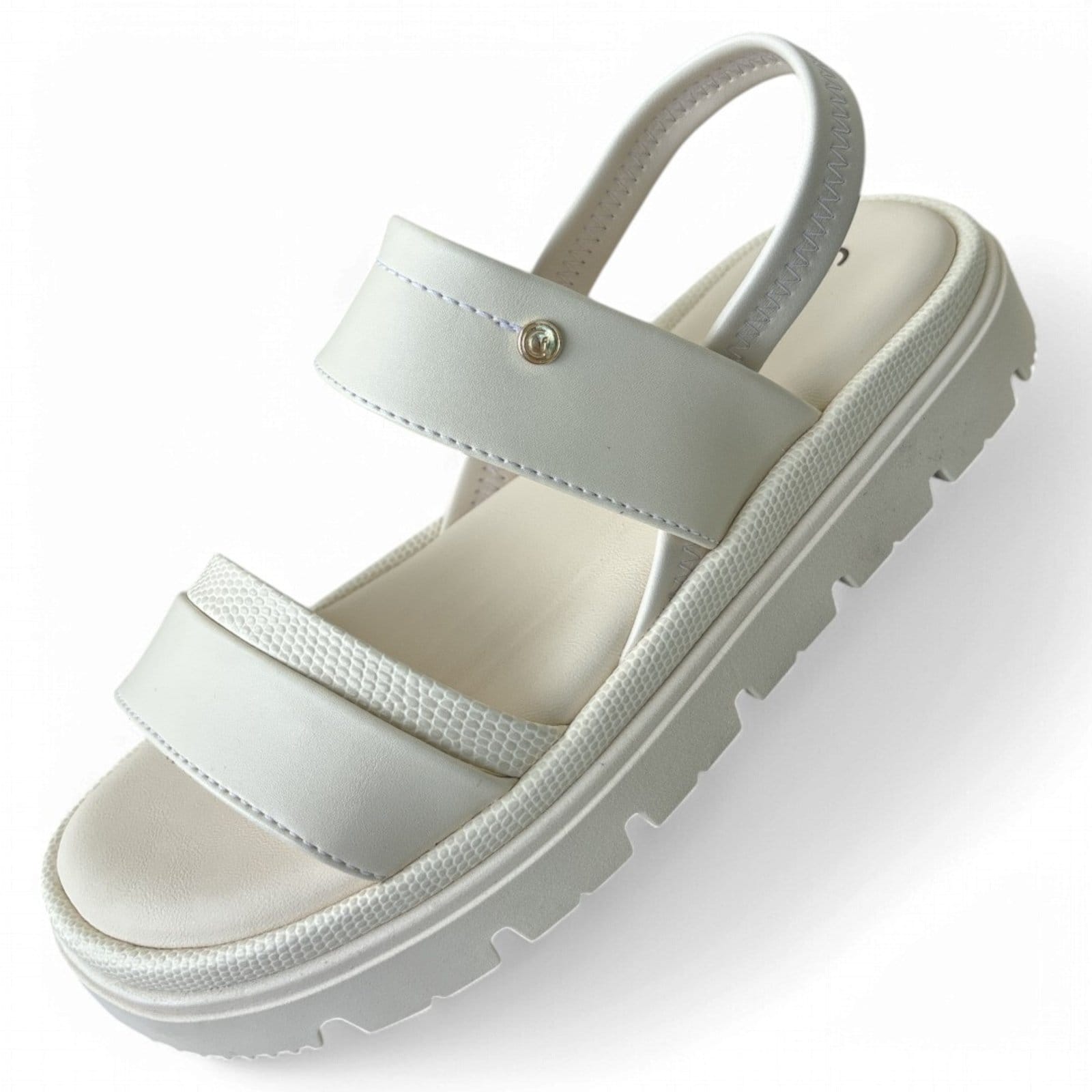 Vista 2 Sandália Anabela Croco Off White Comfortflex 2546304-6 Comfortflex off-white white