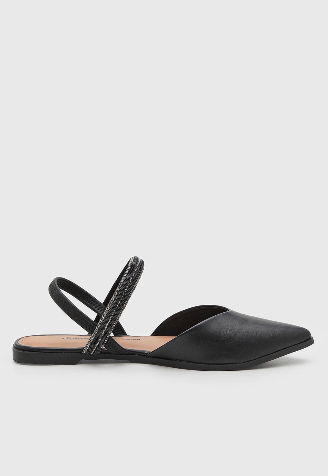 Vista 2 Sapatilha Feminina Dakota Ponta Fina Preta Dakota preto