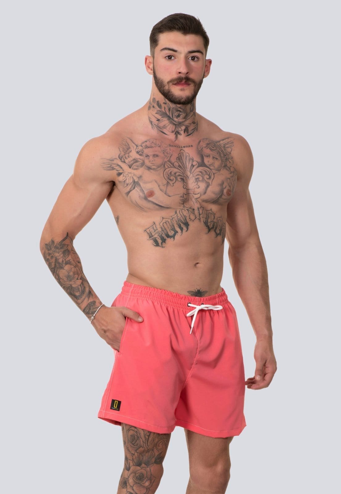 Vista 2 Kit 2 Short Masculino Bermuda Praia Casual Mauricinho Rf260 Colorido Lucas Lunny multicolorido