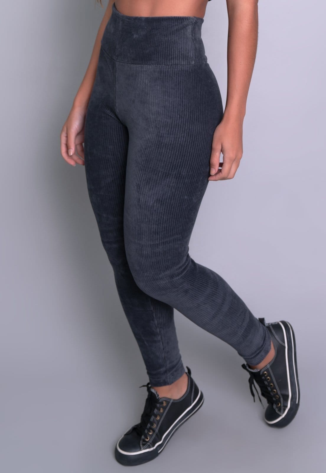 Calça Legging MVB Modas Cintura Alta Veludo Cotelê