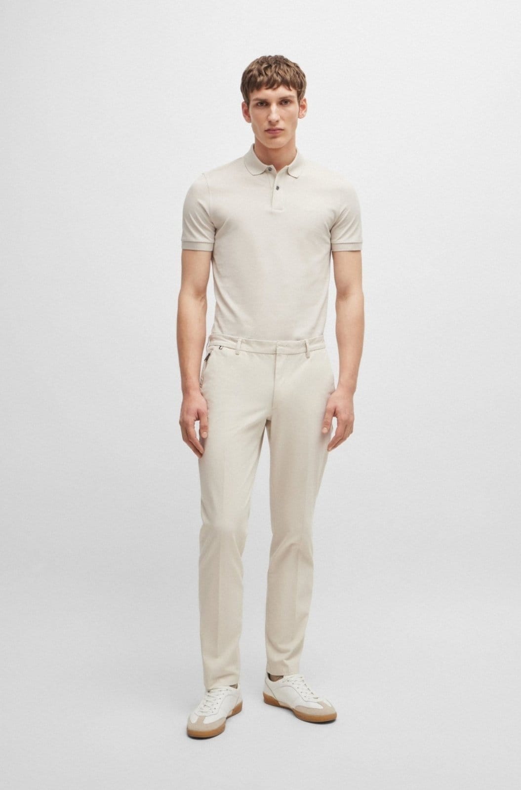 Vista 2 Calças Slim-fit Em Algodão Elástico Boss branco