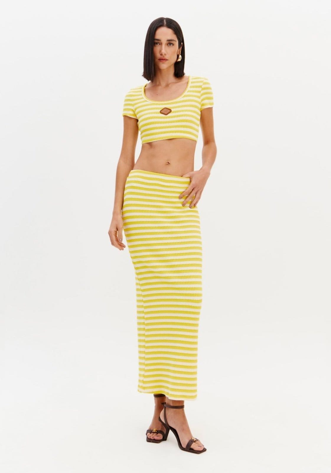 Saia Super Midi Com Cintura Alta