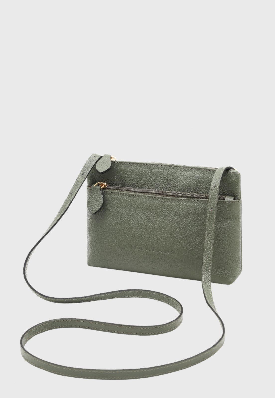 Bolsa Transversal de Couro Mariart Ágata Army