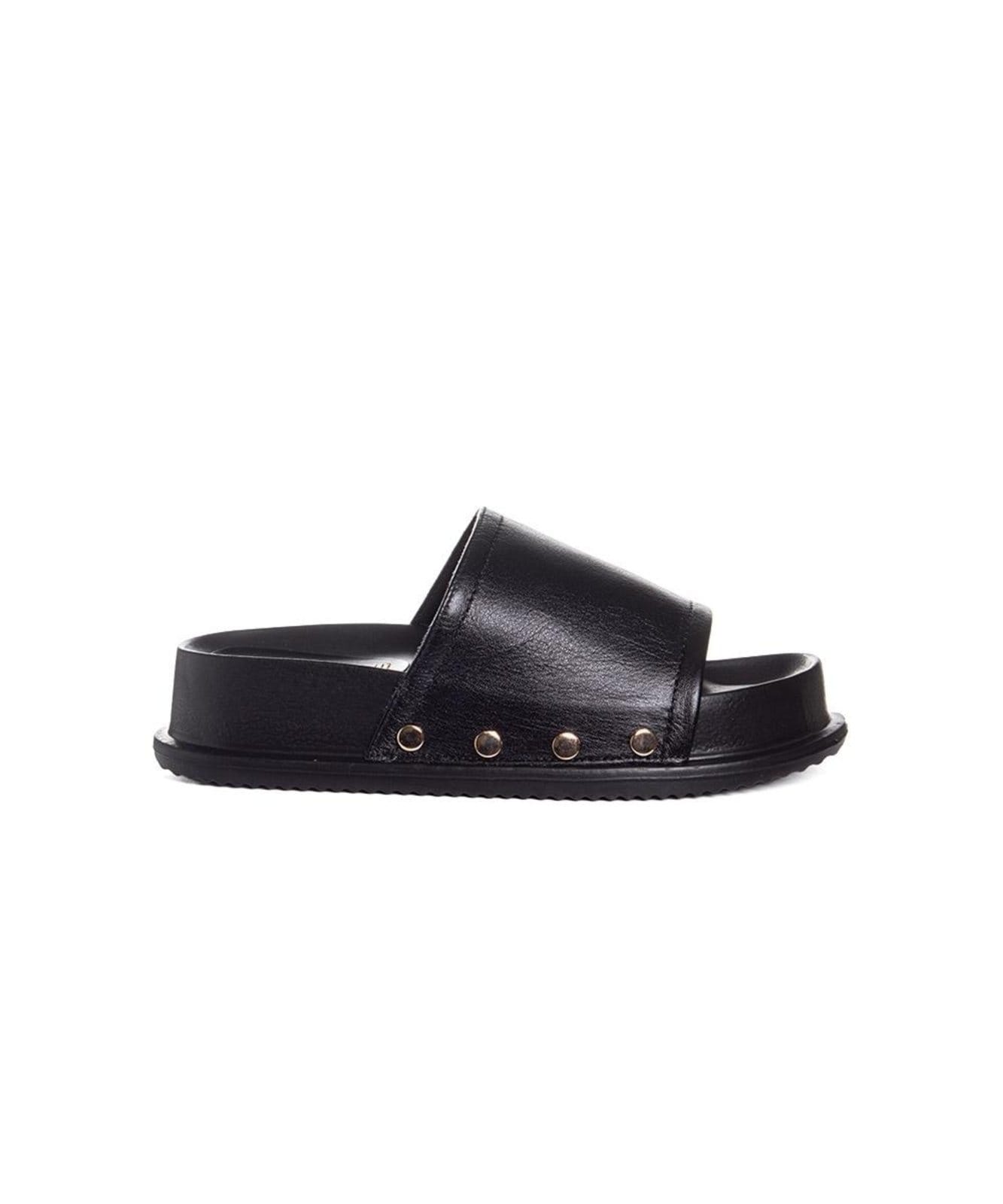 Tamanco Santinelli Flatform Couro Preto